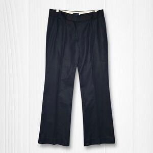 J.Crew Cotton‎ City Fit Flare Leg Dress Pants Trousers Women 8 Navy Blue